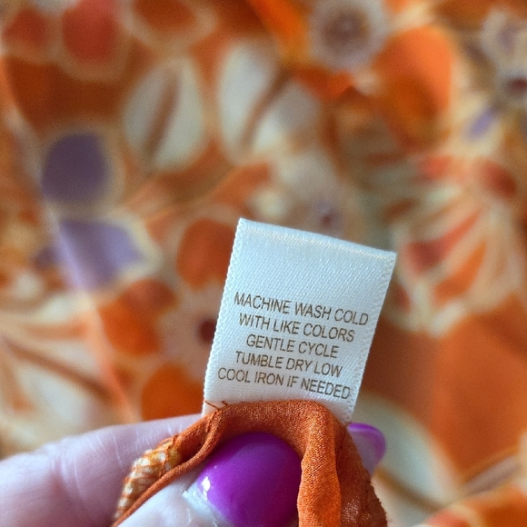 NWT Liberty Love Orange Floral Kimono Says 3X But Measures A Large - Picture 8 of 9